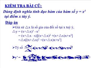 Bài giảng môn Toán lớp 11 - Bài 2: Quy tắc tính đạo hàm (Tiếp theo)