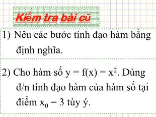 Bài giảng môn Toán lớp 11 - Bài 2: Quy tắc tính đạo hàm (Tiếp)