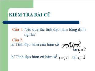 Bài giảng môn Toán lớp 11 - Bài 2: Quy tắc tính đạo hàm