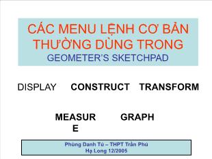 Các menu lệnh cơ bản thường dùng trong geometer’s sketchpad