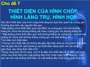 Chủ đề: Thiết diện của hình chóp, hình lăng trụ, hình hộp