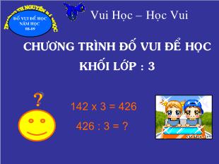 Chương trình đố vui để học khối lớp 3