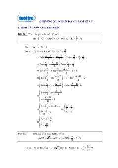 Chương XI: Nhận dạng tam giác