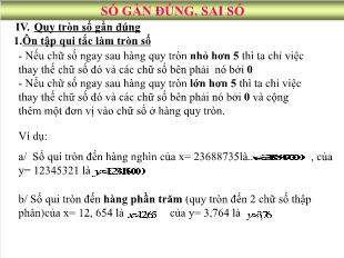 Số gần đúng. sai số