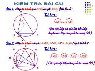 Bài giảng môn Toán học lớp 9 - Bài 6: Cung chứa góc (Tiếp)