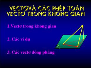 Bài giảng Hình học 11: Vectơ và các phép toán vectơ trong không gian