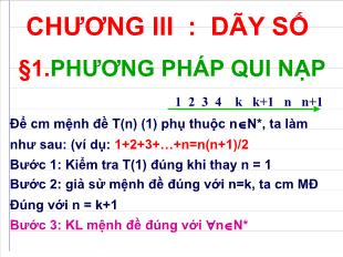 Bài giảng môn Đại số lớp 11 - Bài 1: Phương pháp qui nạp