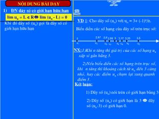 Bài giảng môn Đại số lớp 11 - Tiết 53: Dãy số có giới hạn hữu hạn