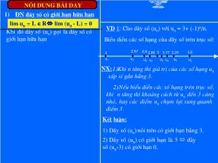 Bài giảng môn Đại số lớp 11 - Tiết 62: Dãy số có giới hạn hữu hạn (Tiếp)