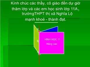 Bài giảng Hình học 11 tiết 15, 16: Đại cương về đường thẳng và mặt phẳng