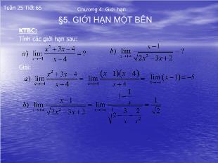 Bài giảng lớp 10 môn Đại số - Bài 5: Giới hạn một bên