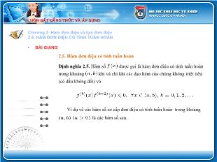 Bài giảng lớp 10 môn Đại số - Hàm đơn điệu có tính tuần hoàn