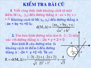 Bài giảng lớp 10 môn Hình học - Bài 2: Phương trình đường tròn