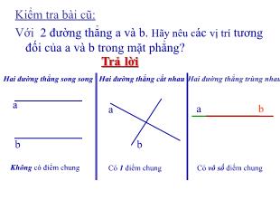 Bài giảng lớp 9 môn Hình học - Tiết 25: Vị trí tương đối của đường thẳng và đường tròn