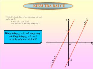 Bài giảng lớp 9 môn Toán học - Tiết 27: Hệ số góc của đường thẳng y = ax + b ( a ≠ 0 ) (Tiếp)