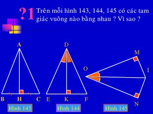 Bài giảng môn Hình học lớp 7 - Tiết 41 - Bài 8: Các trường hợp bằng nhau của tam giác vuông