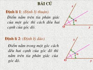 Bài giảng môn Toán học lớp 7 - Tiết 57: Tính chất ba đường phân giác của tam giác (tiếp)